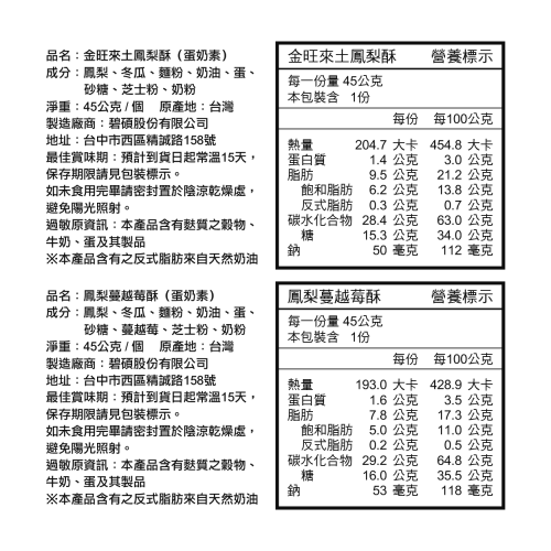 金玉鳳梨酥